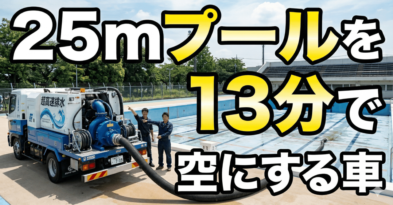 25mプールを13分で空にする車