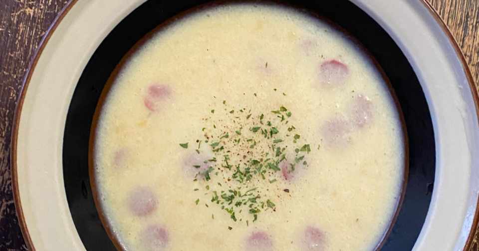 駄菓子アレンジレシピ54 コーンポタージュスープ 鳩 頭巾 Note