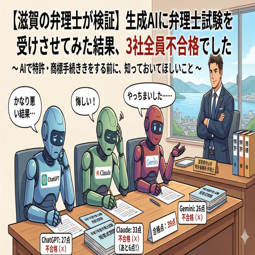 滋賀の弁理士が検証】生成AIに弁理士試験を受けさせてみた結果｜浅野