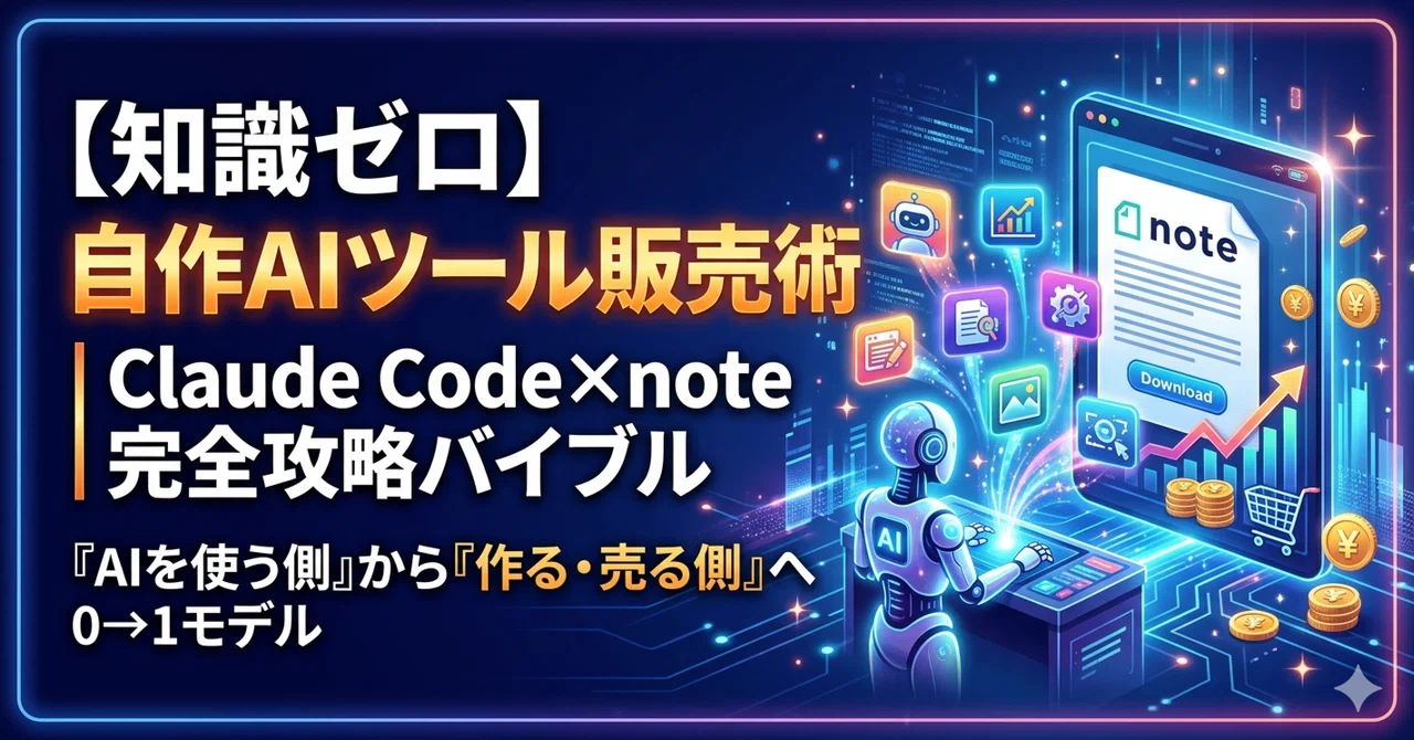 【知識ゼロ】自作AIツール販売術｜Claude Code×note完全攻略バイブル｜いと＠すきま時間でゆるっと福業ライフ