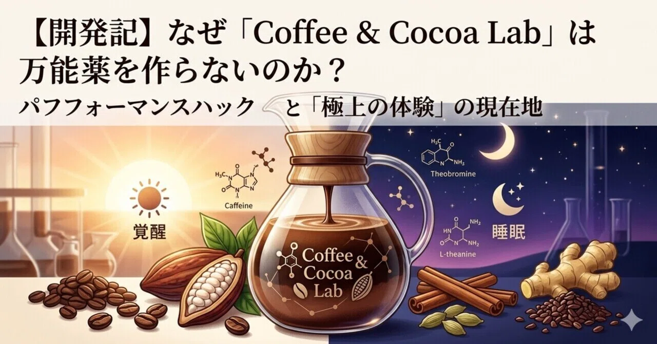 【開発記】なぜ「Coffee & Cocoa Lab」は万能薬を作らないのか？〜パフォーマンスハックと「極上の体験」の現在地〜｜Coffee ...
