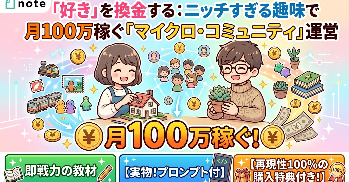 好き」を換金する：ニッチすぎる趣味で月100万稼ぐ『マイクロ 