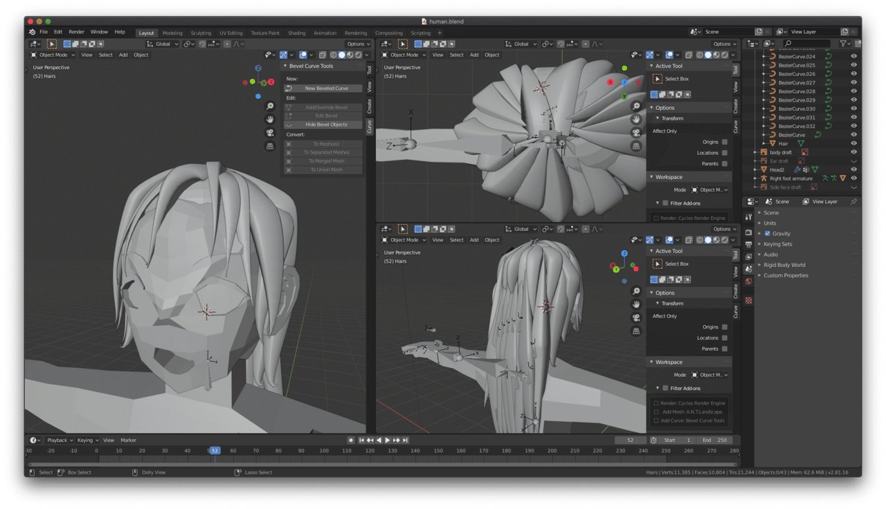 メモ12 Blender 人の頭のモデリング At Ishikawa Note