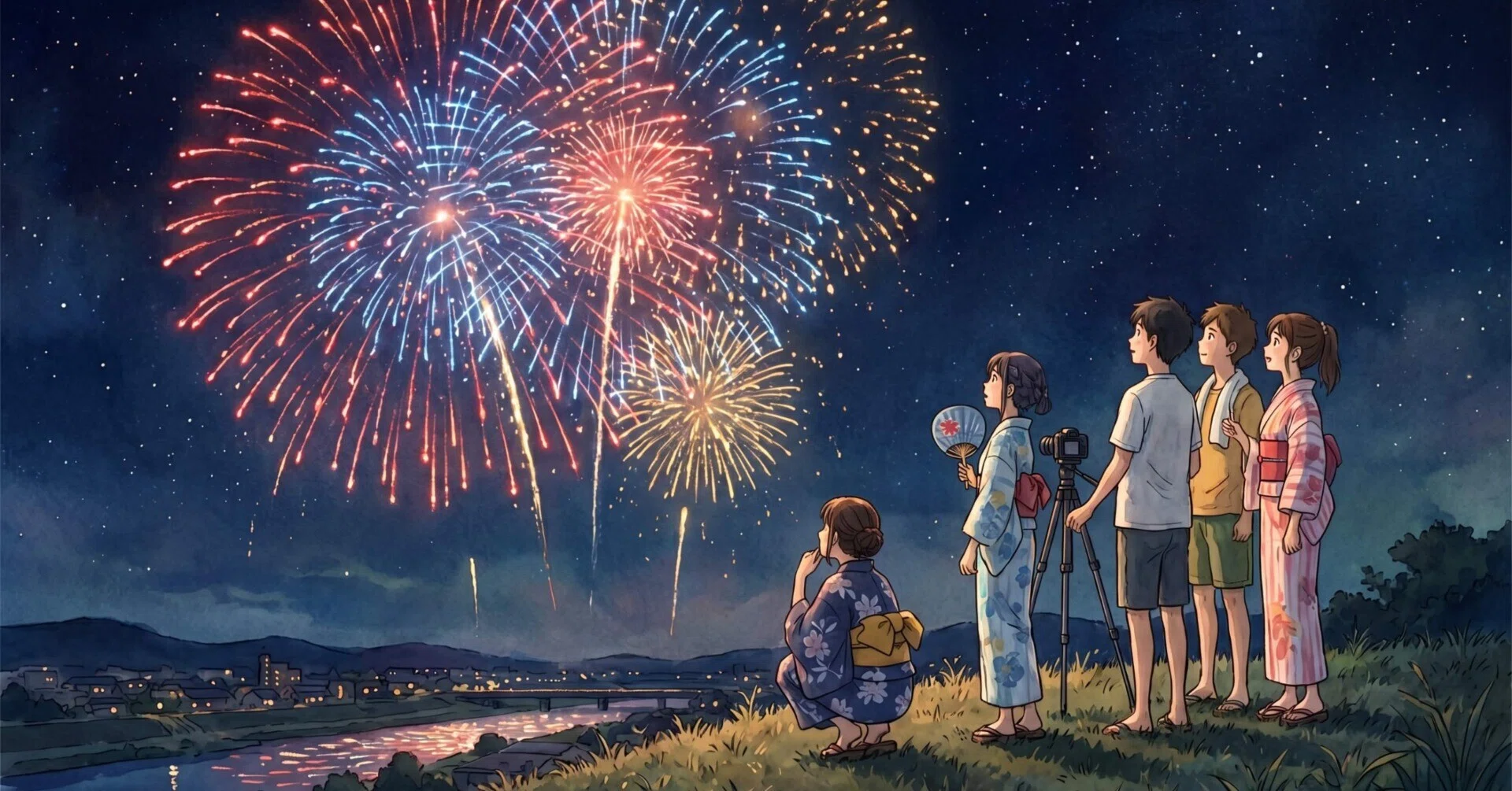 存在しないアニメ「夜空に咲く花火。花火鑑賞研究会」｜黒ヰ樹