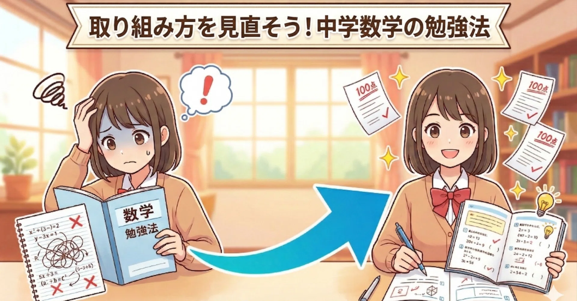 中学数学・勉強法】成績が上がらない人の共通点と改善方法｜東大阪 