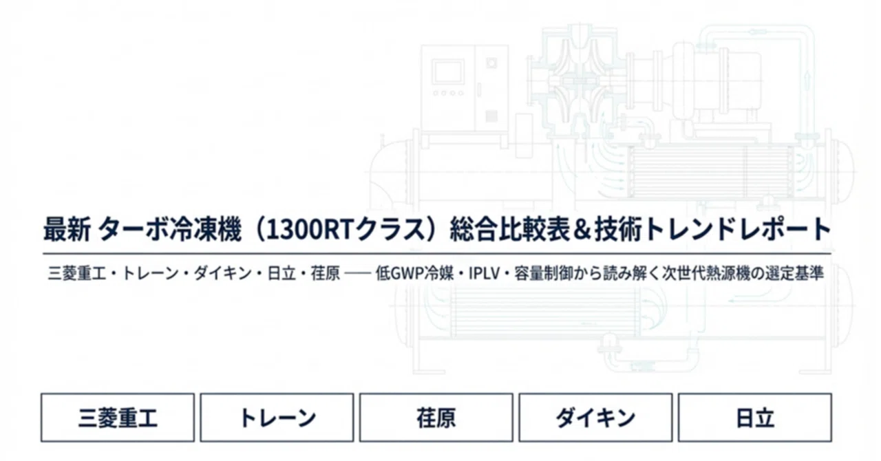 最新ターボ冷凍機（1300RTクラス）技術トレンドと選定戦略：次世代熱源