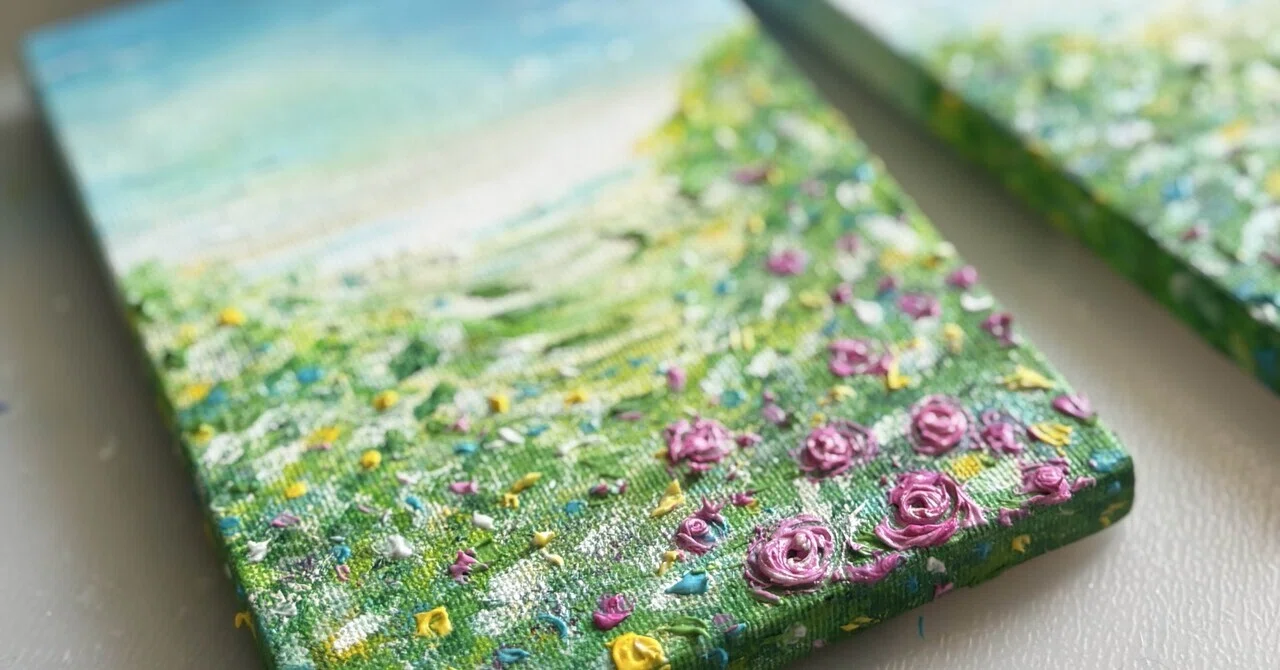 大切な方に贈る・・・テクスチャーアート『花の咲く丘』｜laviefleur