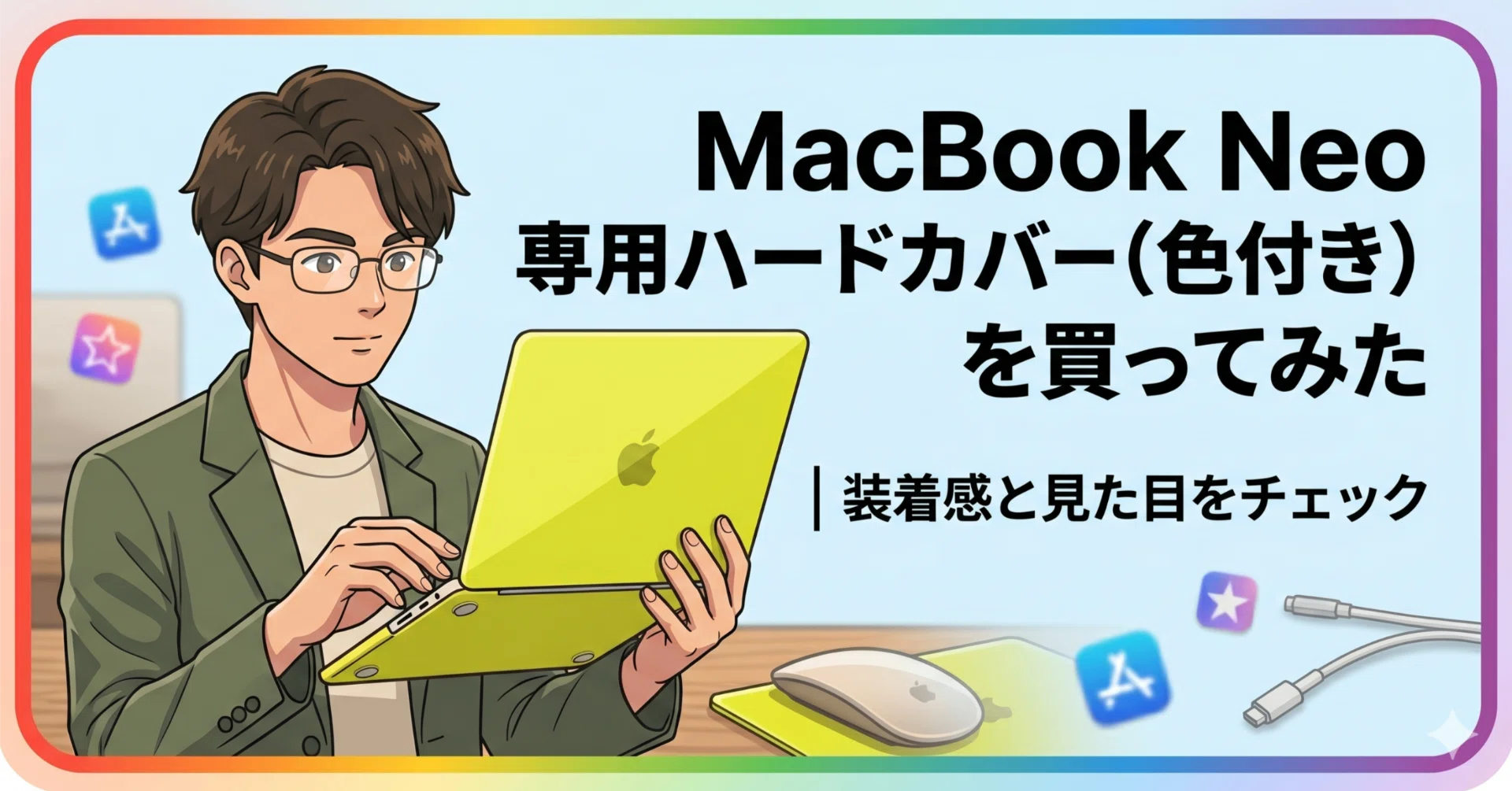 MacBook Neo 専用ハードカバー（色付き）を買ってみた｜装着感と見た目