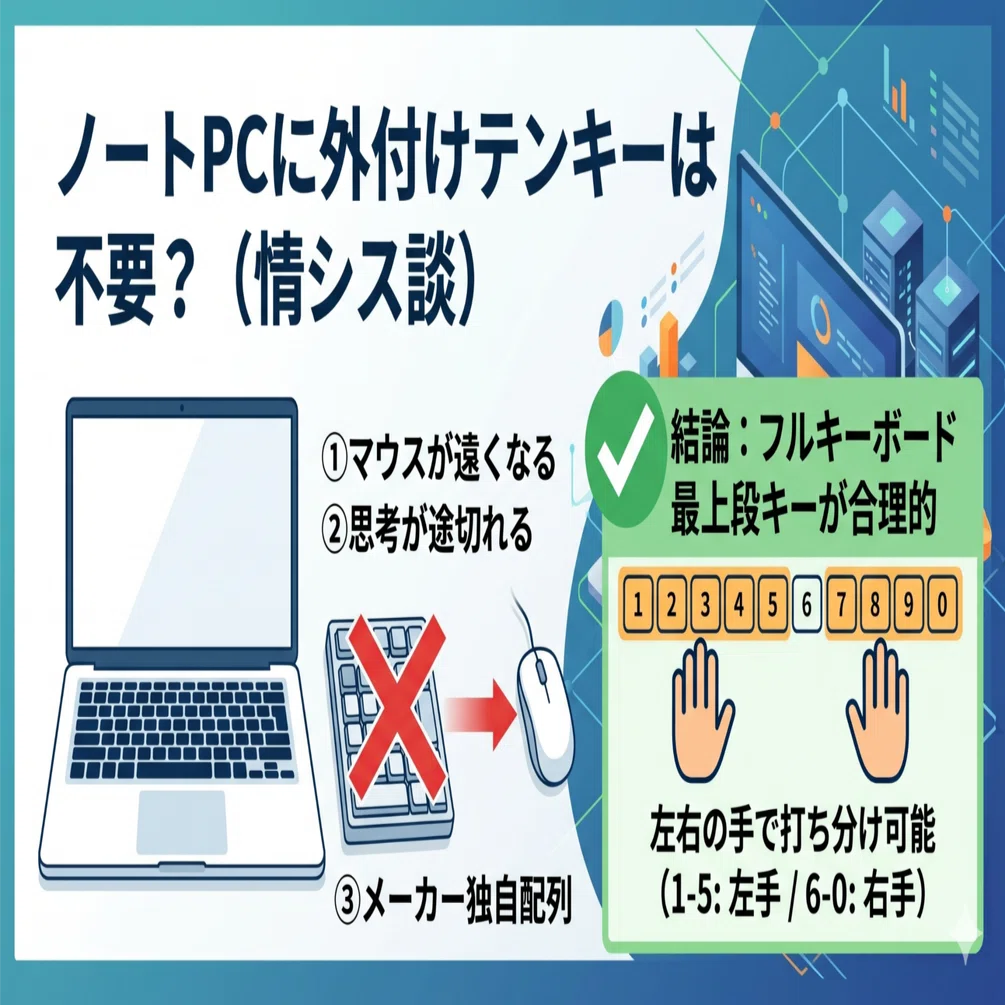 ノートPCに外付けテンキーは本当に必要なのか？情シスが考える、美しく 