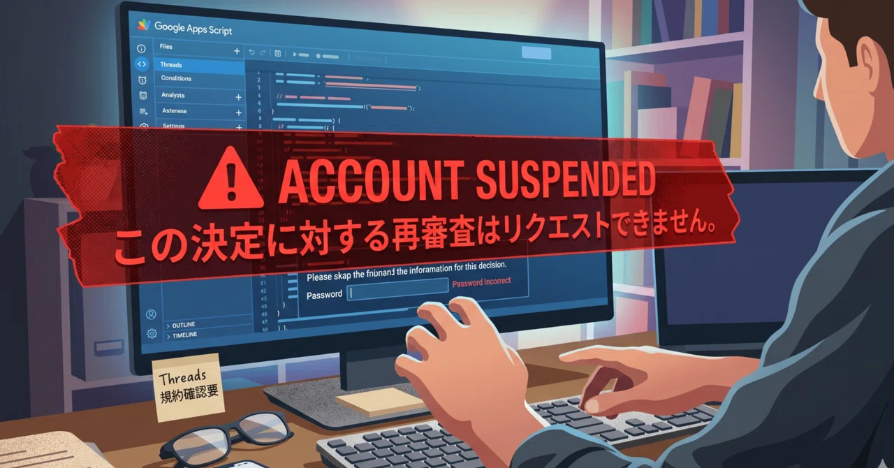 実録】Threadsアカウントが突然死した日。IT屋の私が「規約違反」で