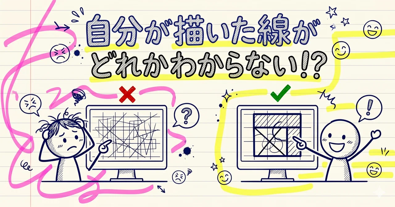 AutoCAD 自分が描いた線がどれかわからない！？ 線の太さ表示で