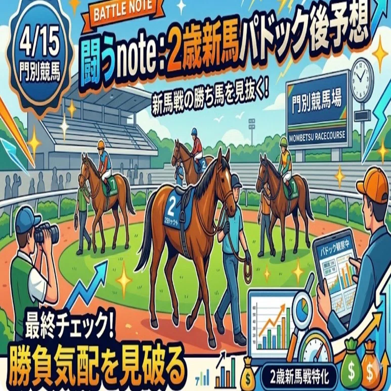 4/15門別競馬と闘うnote:6R2歳新馬戦パドック後予想(3連単)｜馬人all