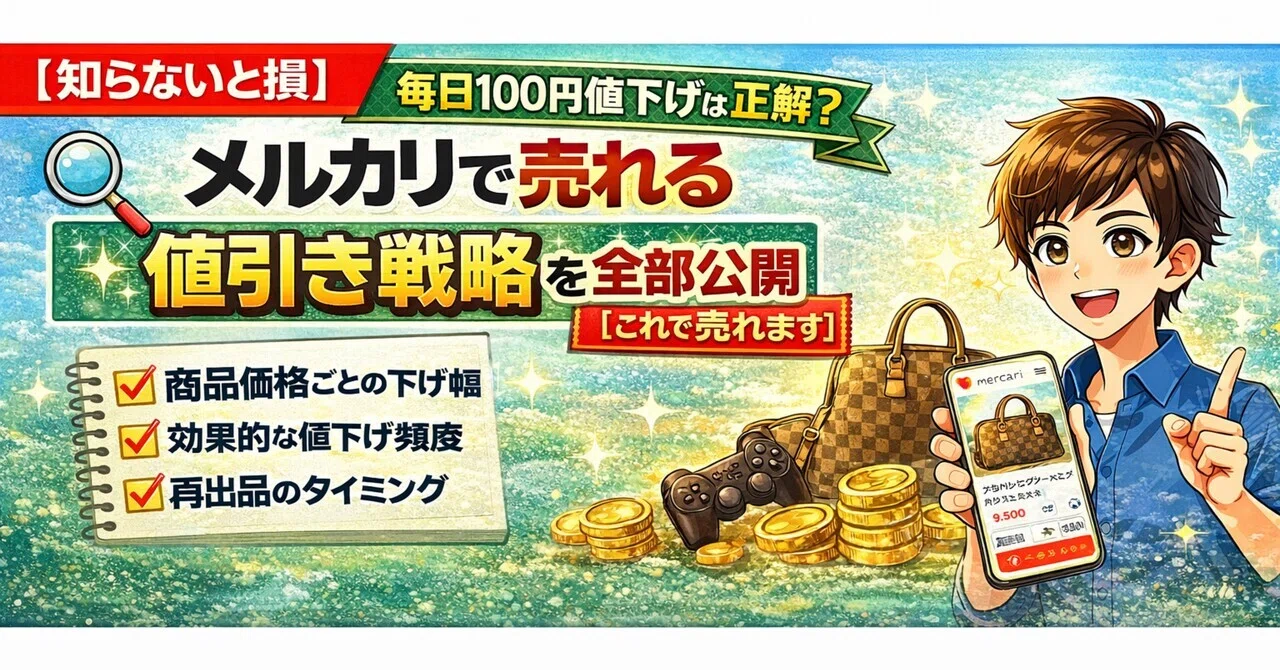 毎日100円値下げは正解？メルカリで売れる値引き戦略を全部公開【これ