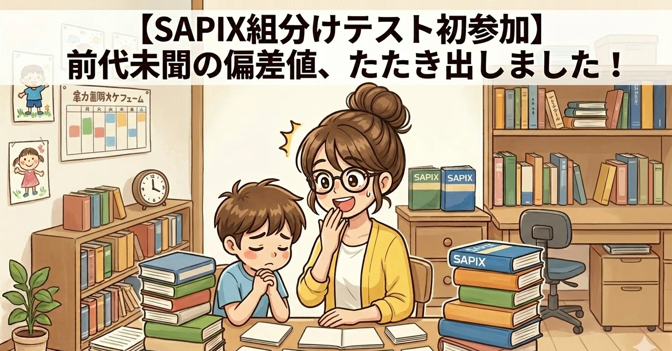 サピックス 中学受験　組分けテスト SAPIX組分けテスト初参加】前代未聞の偏差値、たたき出しました！｜ひ