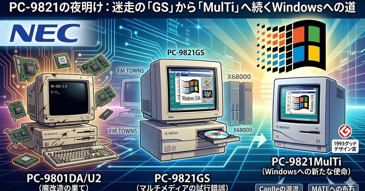 PC-9821の夜明け：迷走の「GS」から「MulTi」へ続くWindowsへの道｜kzn
