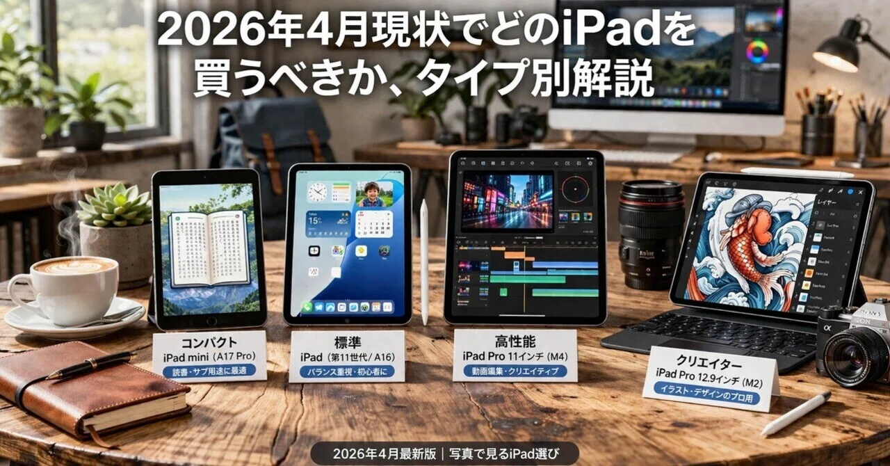 2026年4月現在 正直どのiPadを買うべきか」 ｜ゆーさん