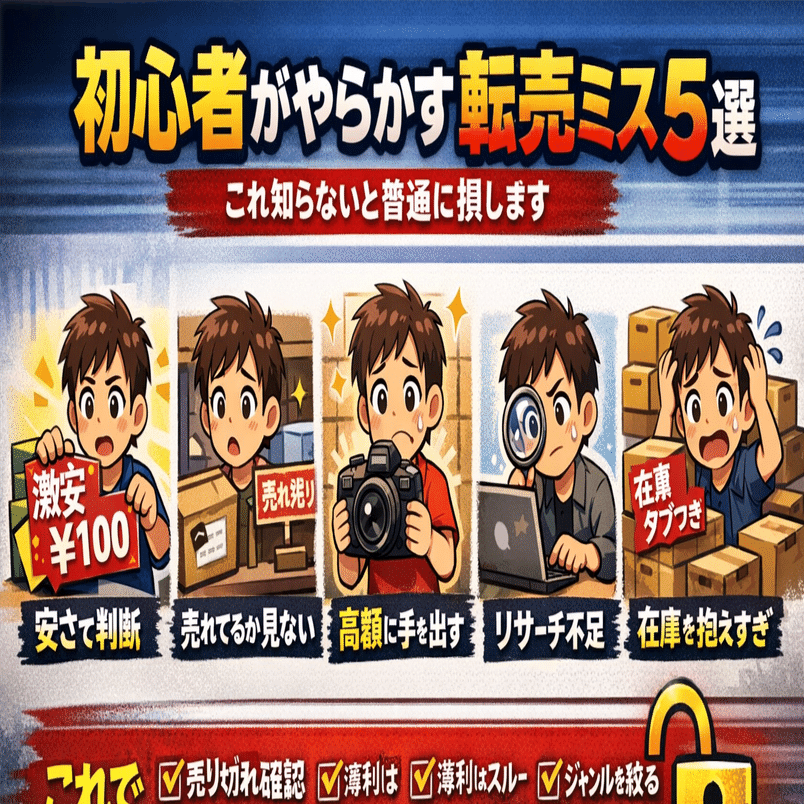 初心者がやらかす転売ミス5選｜これ知らないと普通に損します｜副業