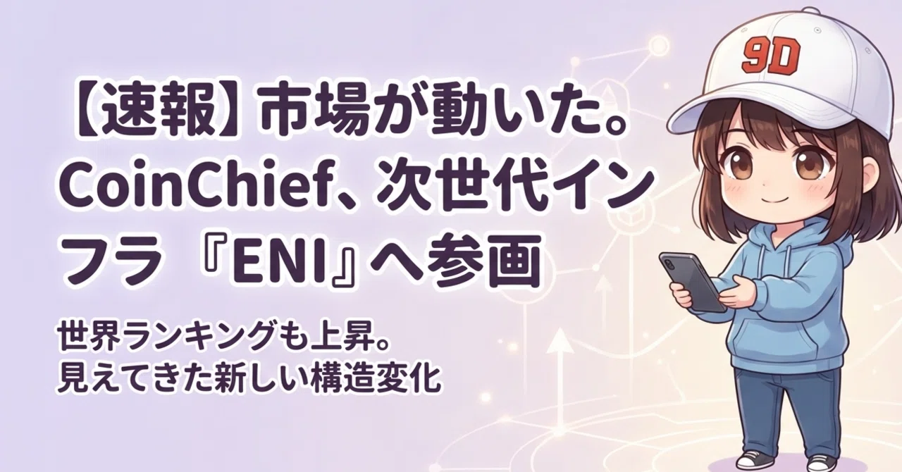 速報】市場が動いた。CoinChiefが世界ランキング上位へ—見えてきた次