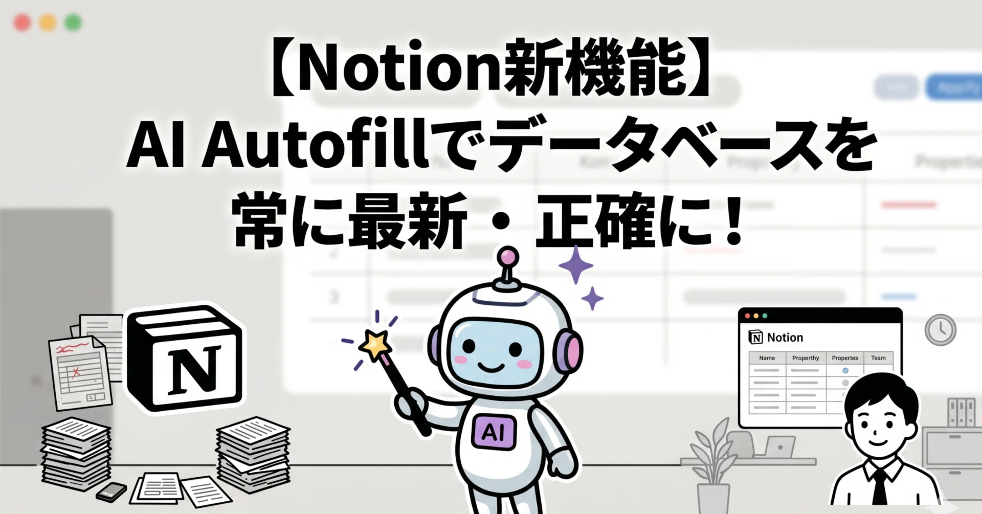 AI自動入力使用中様 NotionデータベースにAI自動入力（Autofill）が登場！データを常に最新