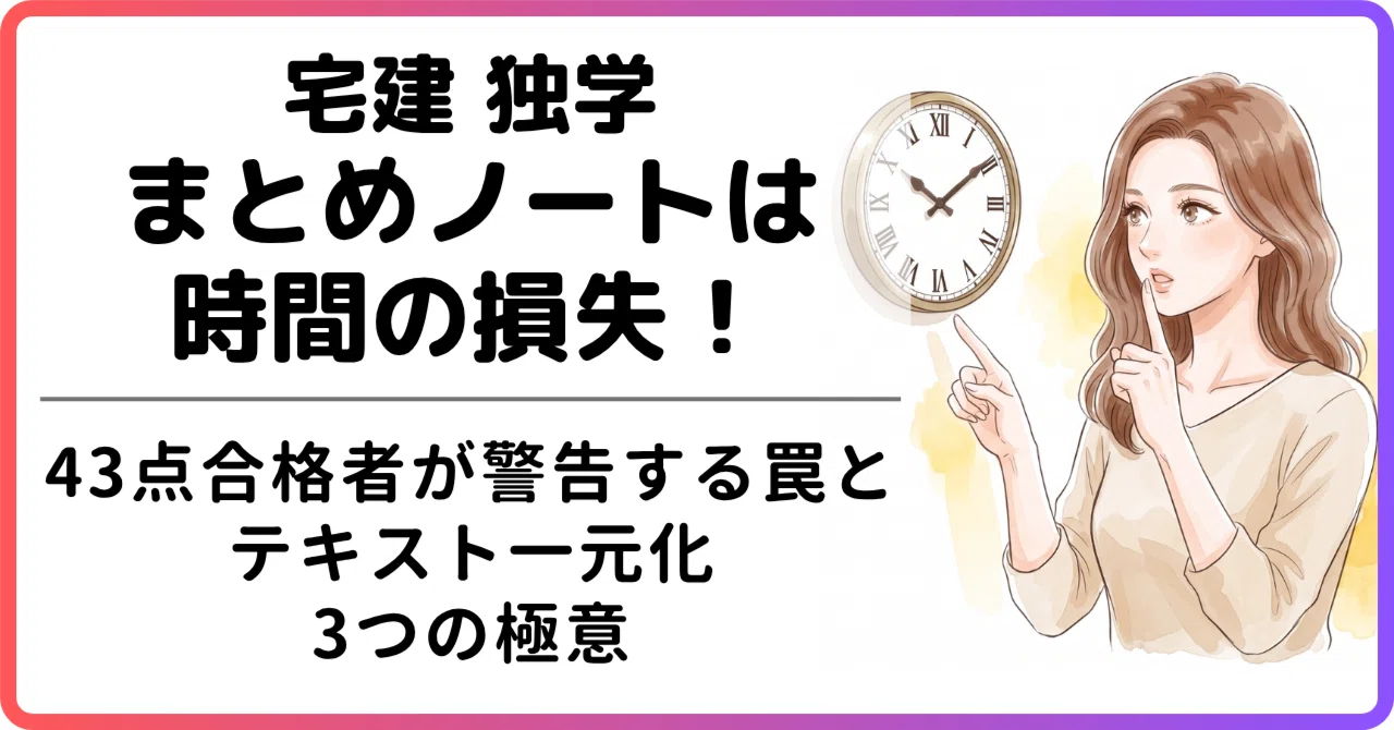 宅建独学｜まとめノート作りは時間の損失！43点合格者が警告する罠と