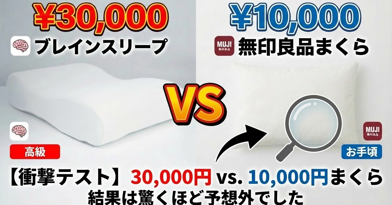 衝撃検証】3万円ブレインスリープ vs 1万円無印良品の枕｜結果は意外