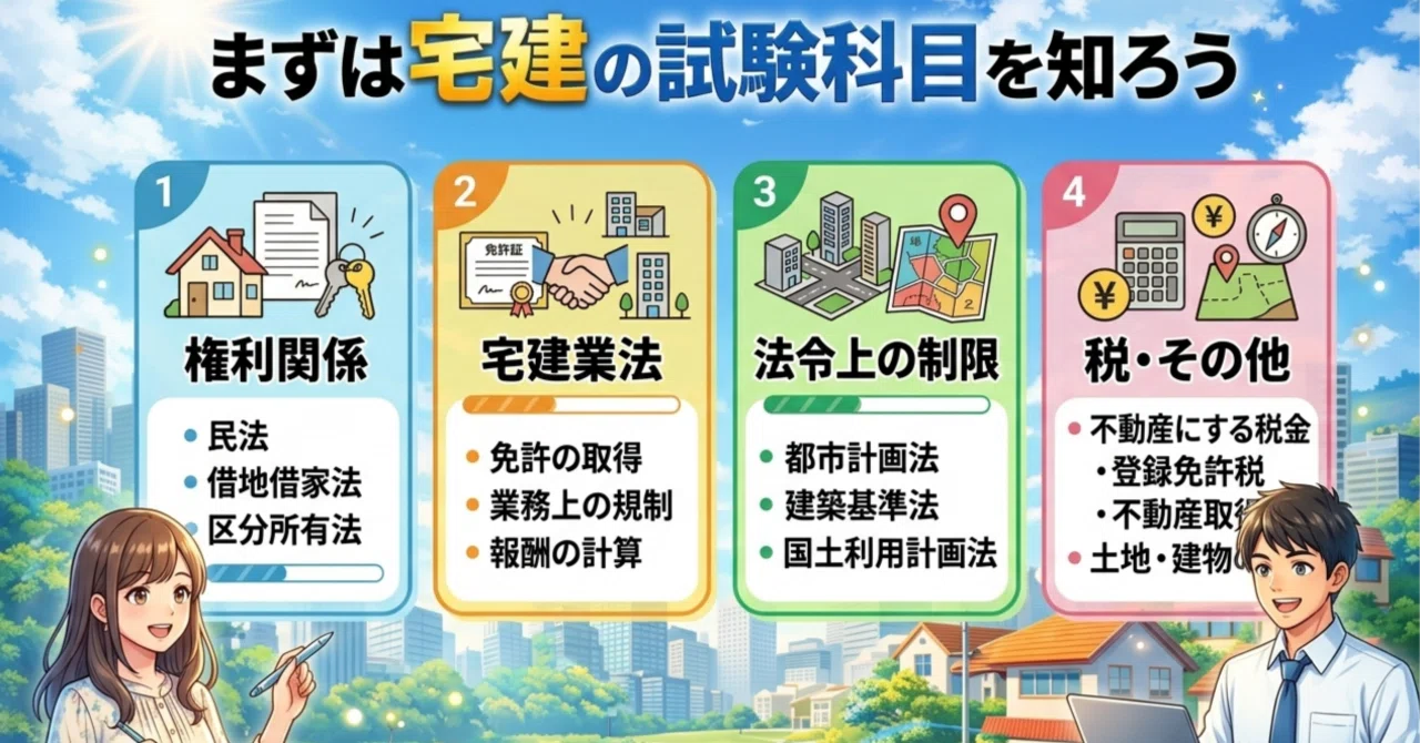 まずは宅建の試験科目を知ろう｜高橋侑翔