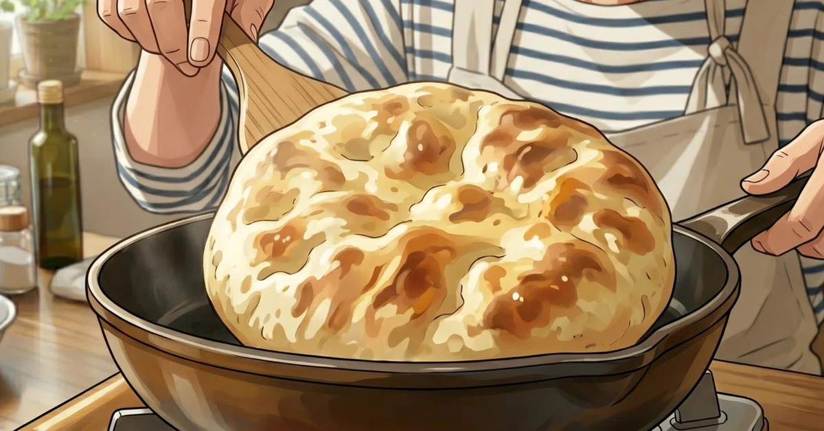 [Holiday Routine] A time to clear my mind. Making bread in a frying pan ...