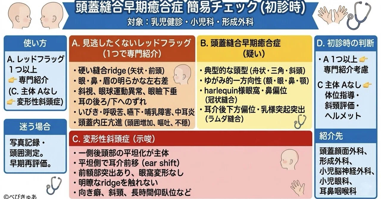 初診時の頭蓋縫合早期癒合症簡易チェック｜山田光敏
