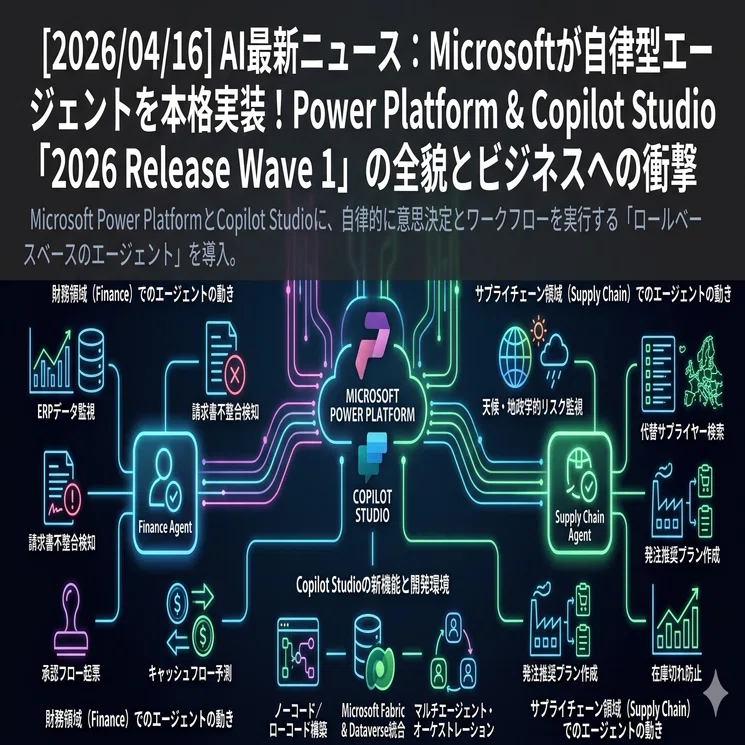 2026/04/16] AI最新ニュース：Microsoftが自律型エージェントを本格