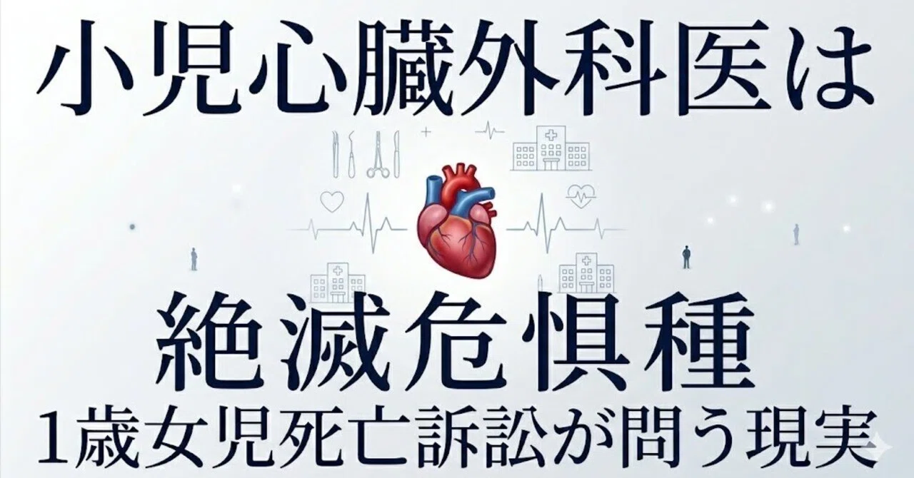1歳女児の死亡訴訟が問いかけるもの：小児心臓外科医が「絶滅危惧種