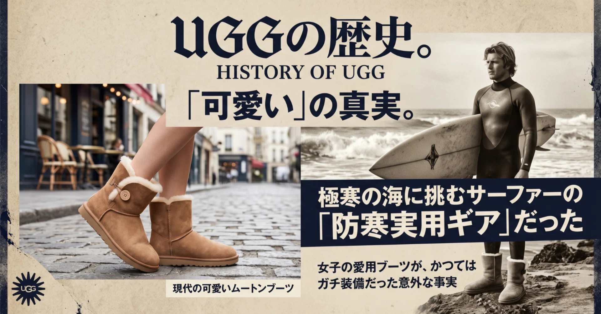UGG（アグ）の歴史。女子の可愛いムートンブーツは、極寒の海に挑む 