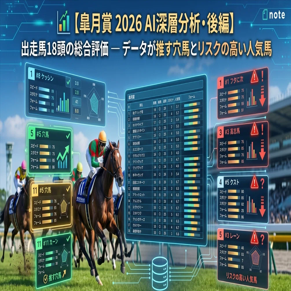 📊 【皐月賞 2026 AI深層分析・後編】出走馬18頭の総合評価 — データが