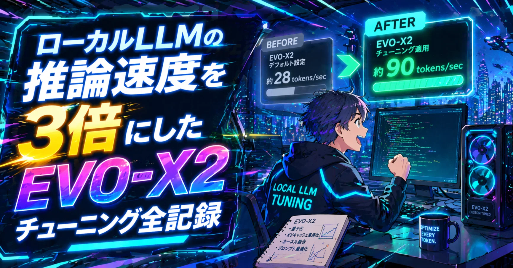 ローカルLLMの推論速度を3倍にした。EVO-X2チューニング全記録【Day2