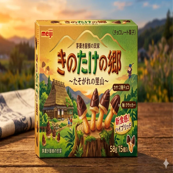 生成AI】「きのこの山」＋「たけのこの里」＝？│分譲地販売中!?｜あさひん