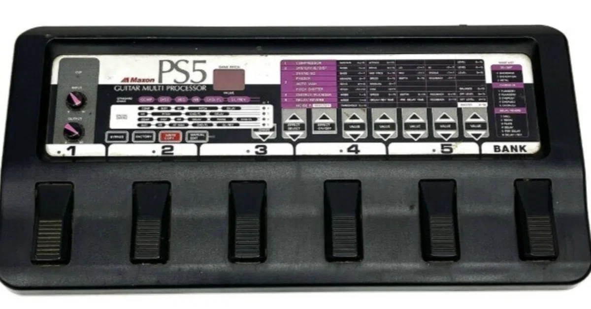 【日本製】日伸音波製作所 maxon ps5 ギターマルチエフェクター 名機！これは今も手放せない Maxon PS5 Guitar Multi Processor｜tenio39