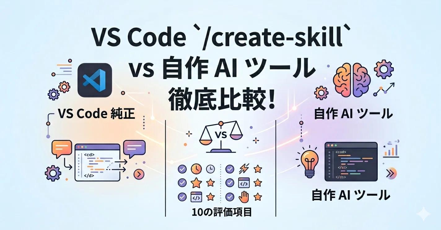 VS Code純正の/create-skillと自作skill-creatorを実際に使い比べて
