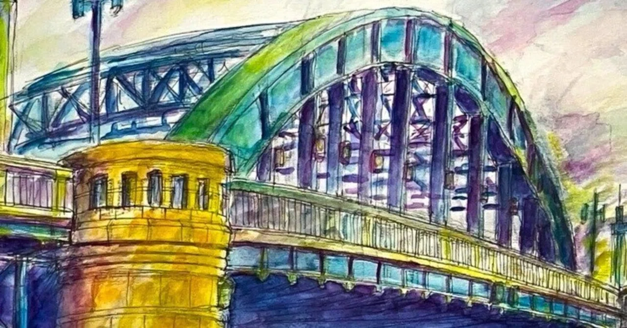 小倉橋( 水彩画 2020年作) 水彩-23｜オサムエバタ