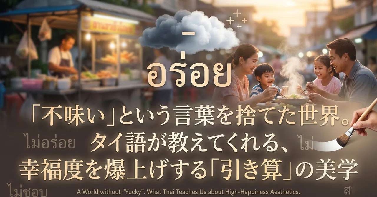 「不味い」という言葉を捨てた世界。タイ語が教えてくれる、幸福度を爆上げする「引き算」の美学｜社説。｜変人ポーのnote