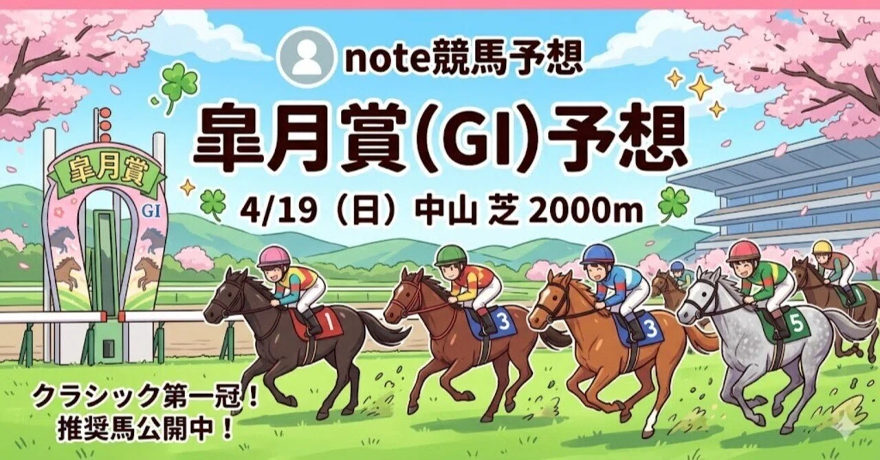 競馬予想「最も速い馬が勝つ」三冠初戦!4⁄19(日) 皐月賞(GI) 徹底 競馬予想「最も速い馬が勝つ」三冠初戦!4⁄19(日) 皐月賞(GI) 徹底