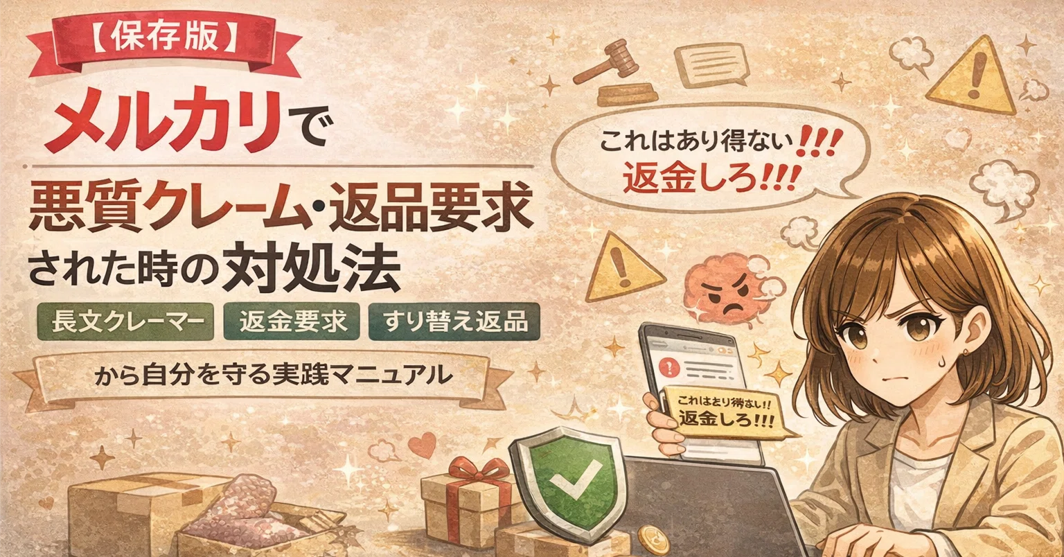 保存版】メルカリで悪質クレーム・返品要求された時の対処法長文