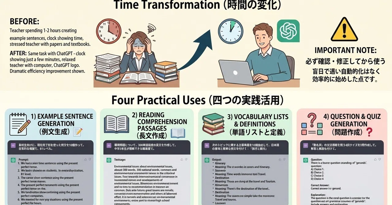ChatGPTで教材作成を革新する：例文・問題・対話練習を即座に生成｜iwa_sen