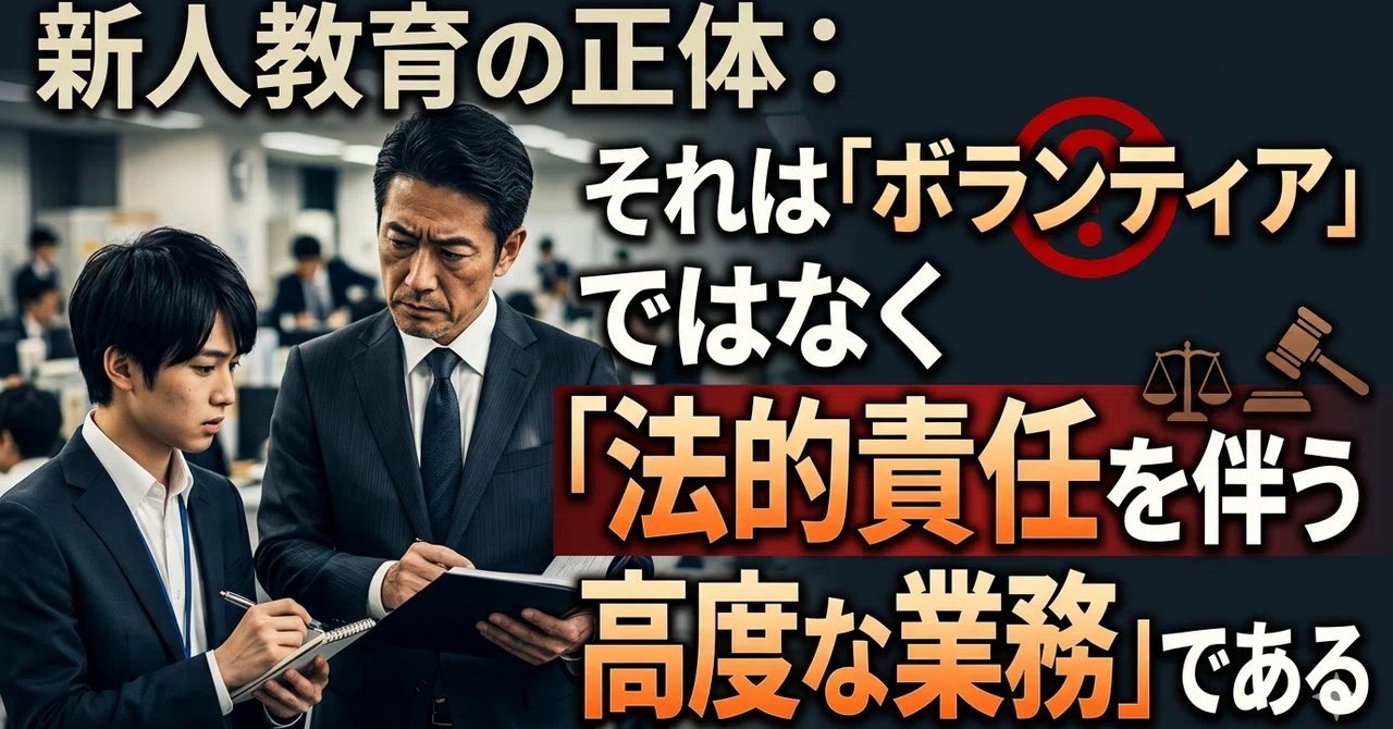 新人教育の正体：それは「ボランティア」ではなく「法的責任を伴う高度な業務」である｜常磐