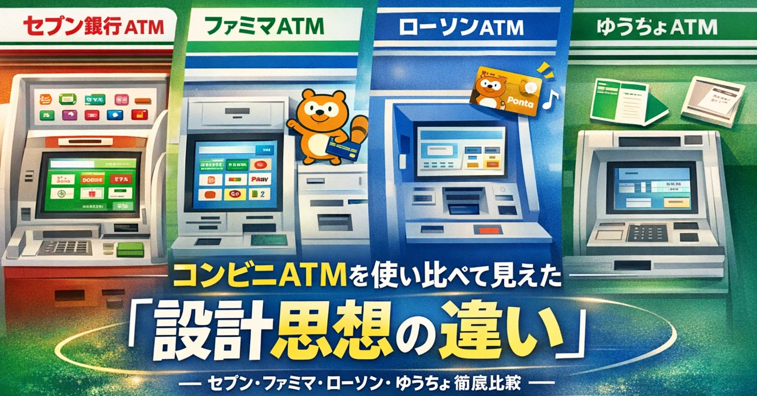 コンビニATMを使い比べて見えた「設計思想の違い」｜杉村玲｜FP1級
