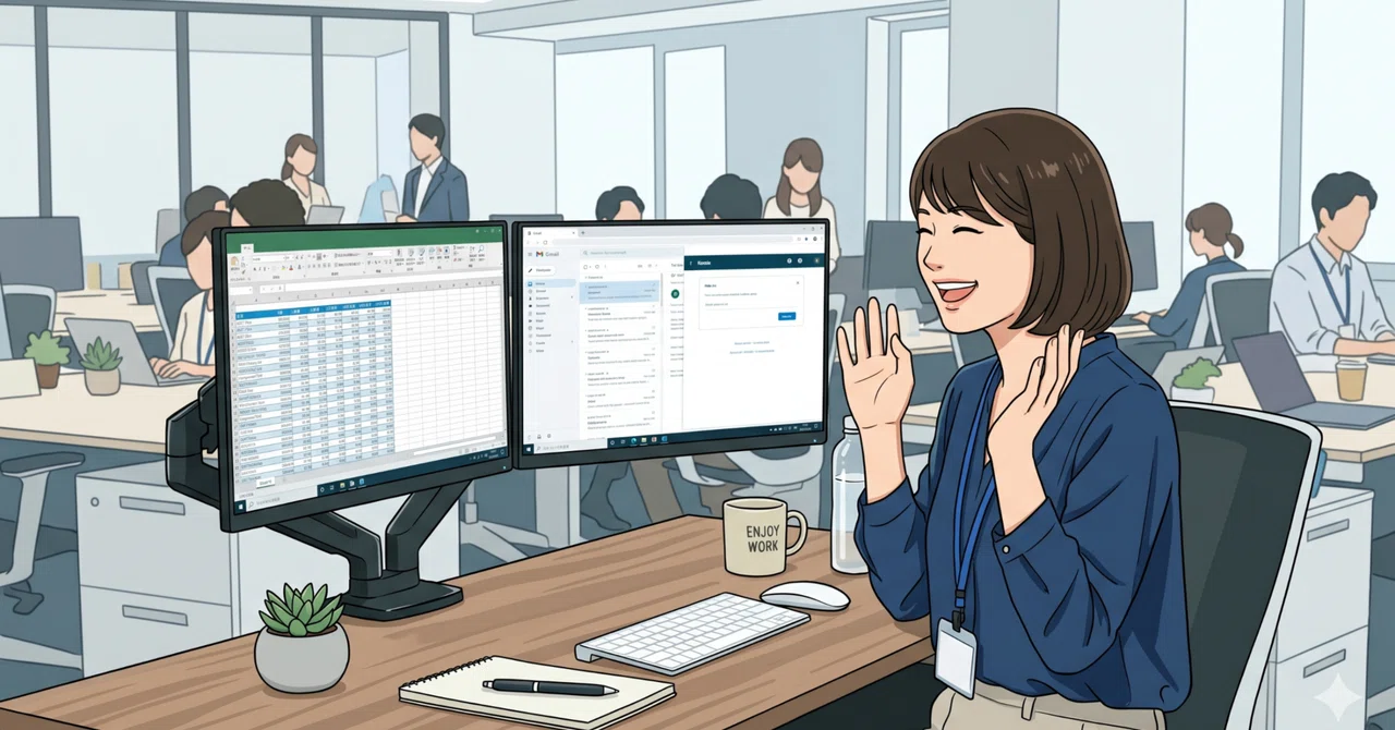 画面切り替えのストレスをなくすデュアルモニター入門｜税理士｜kalking