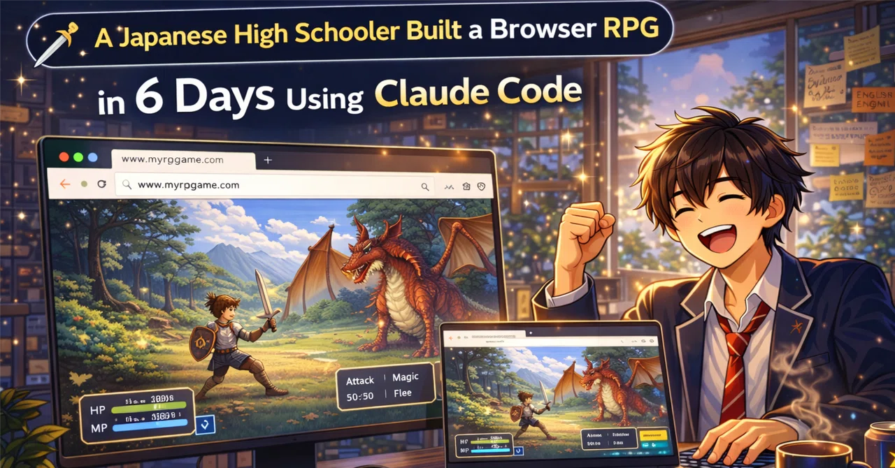 A Japanese High Schooler Built a Browser RPG in 6 Days Using Claude ...