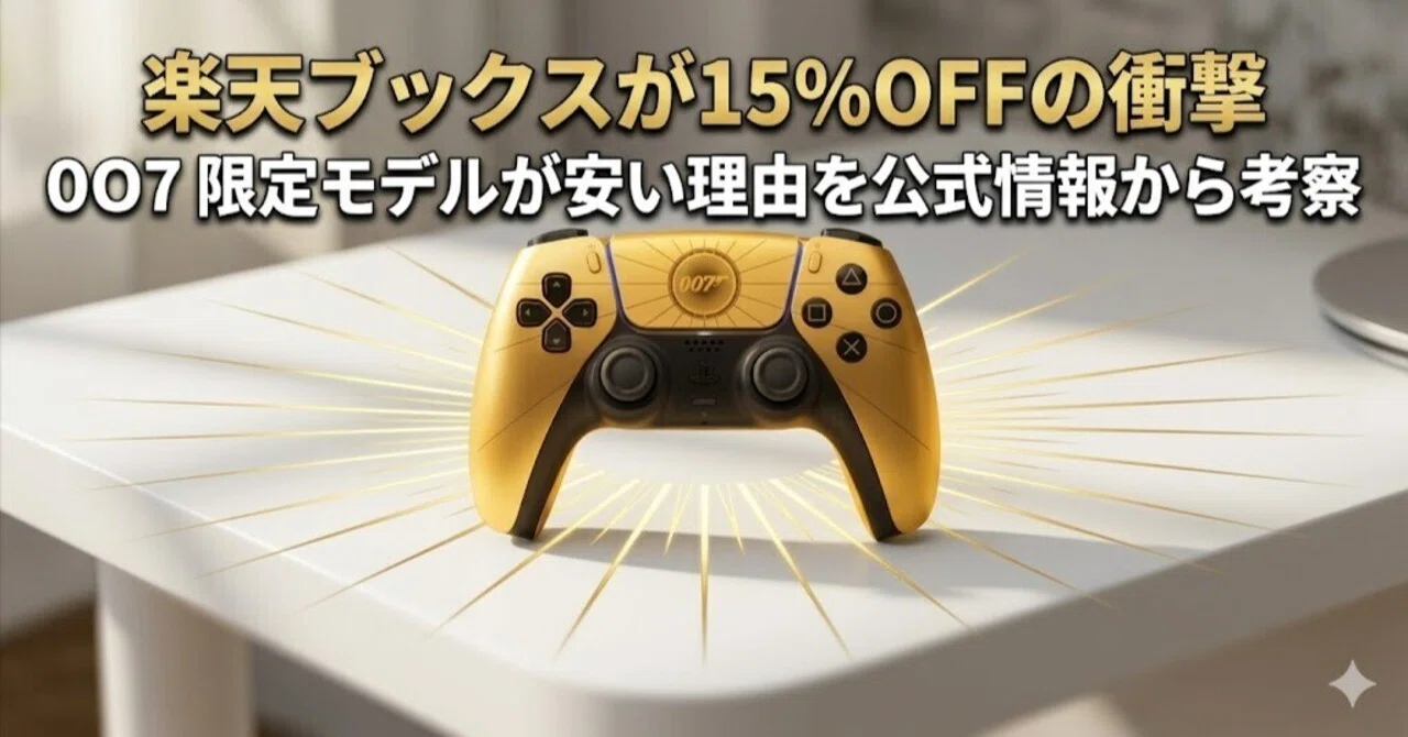 楽天ブックスが15%OFFの衝撃｜DualSense 007限定版がAmazonより2,000円