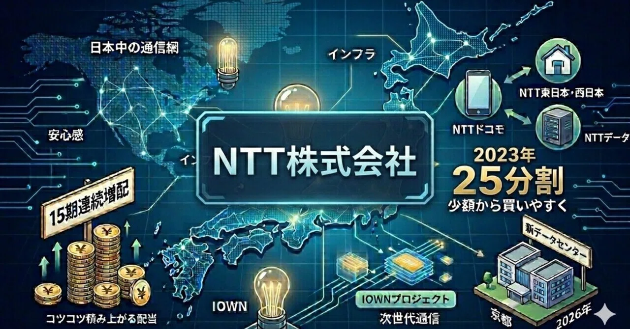 日本の通信インフラを支え続けた会社の株を、3年以上持ち続けている話——NTTという安心感