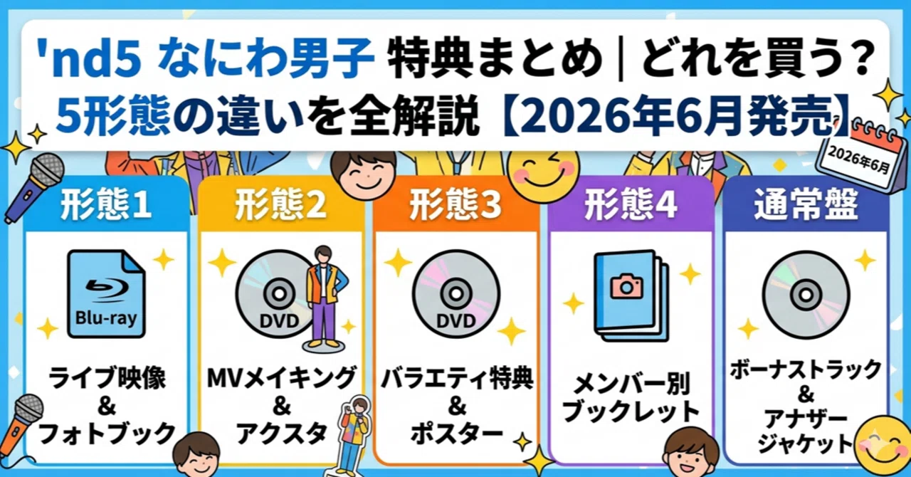 nd5 なにわ男子 特典まとめ｜どれを買う？5形態の違いを全解説【2026年
