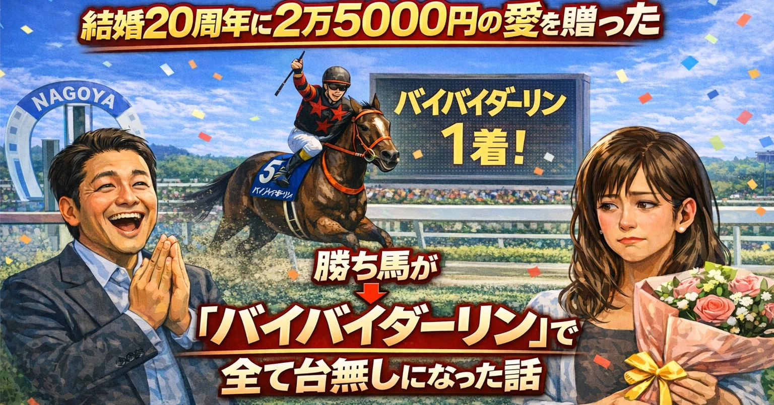 結婚20周年に2万5000円の愛を贈った夫 → 勝ち馬が「バイバイダーリン 