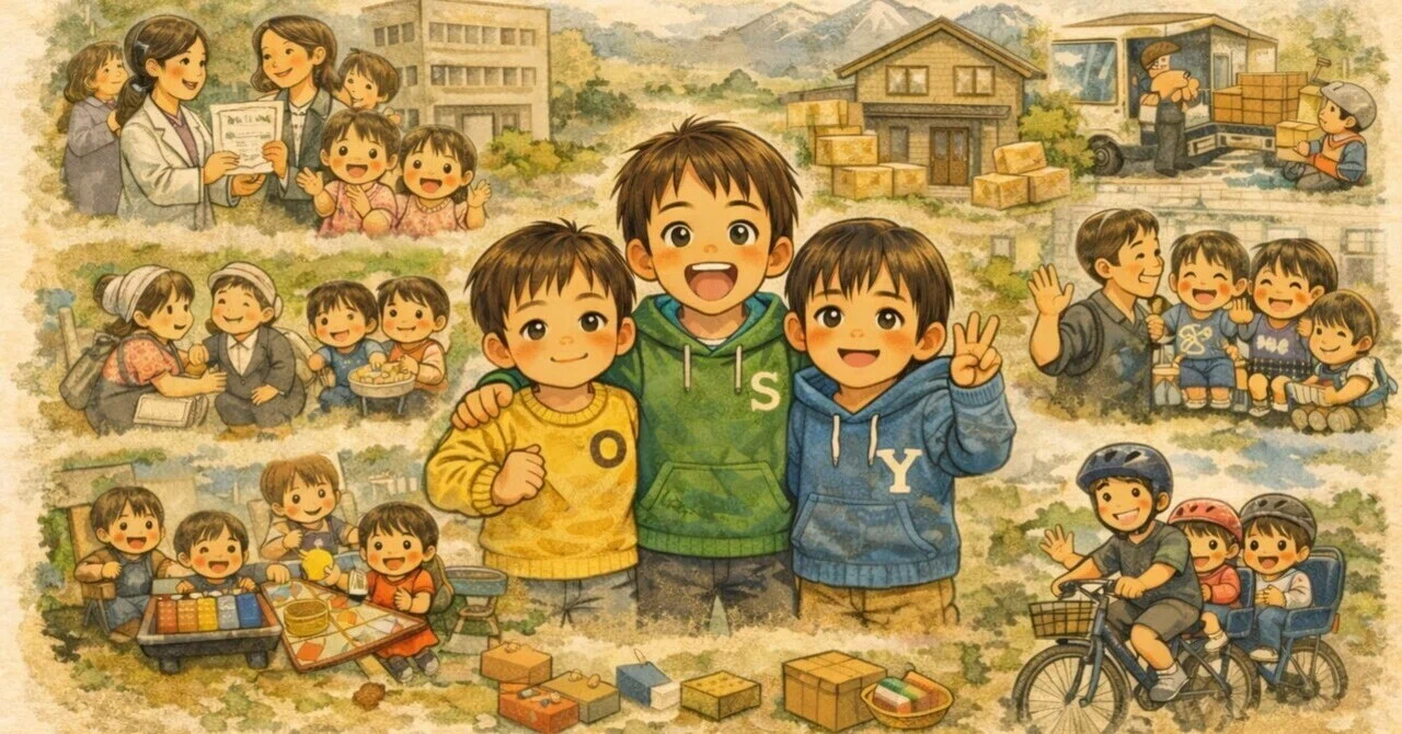 育児メモ〗3兄弟と過ごした1週間｜4/10〜4/16まとめ｜訪問リハPTもっさん